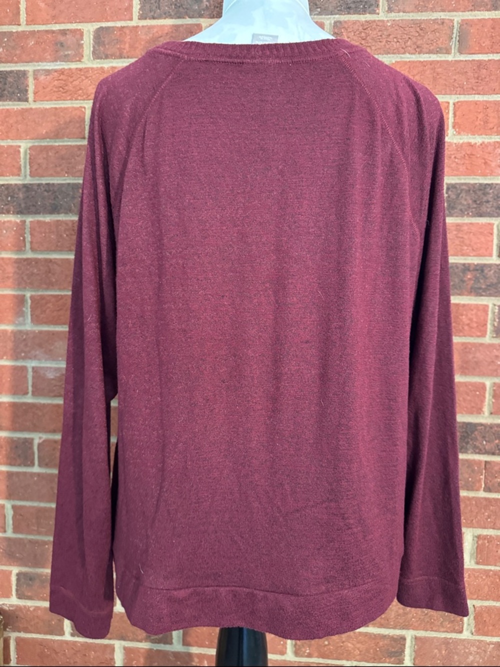 Chico’s Zenergy Dolman Sleeve Knit Burgundy Tie Waist Boat Neck - Picture 4 of 6